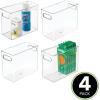 imagemDesign Tall Plastic Office Storage Bin with Handles  Organizer Bins for Cabinets Drawers Desks Workspace  Containers and Baskets for Pens Pencils Highlighters and Notebooks  2 Pack  Clear10 x 5 x 8 Pack of 4