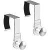 imagemDesign Modern Metal and Plastic Office Over The Cubicle Storage Organizer Hooks  Wall Panel Hangers for Hanging Accessories Coats Hats Purses Bags Keychain  2 Pack  ClearBrushed