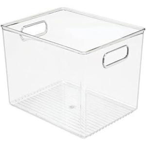 imagemDesign Tall Plastic Office Storage Bin with Handles  Organizer Bins for Cabinets Drawers Desks Workspace  Containers and Baskets for Pens Pencils Highlighters and Notebooks  2 Pack  Clear10 x 8 x 775 Pack of 4