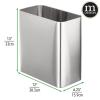 imagemDesign Decorative Trash Can 12quot x 625quot x 13quot Black Steel 10 Liter26 Gallon CapacityBrushed