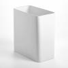 imagemDesign Decorative Trash Can 12quot x 625quot x 13quot Black Steel 10 Liter26 Gallon CapacityWhite