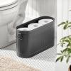 imagemDesign Large Steel Free Standing Toilet Paper Organizer 6Roll Tissue Storage Holder Container Bin for Bathroom Floor Fits Under Sink Vanity Shelf In Cabinet or Corner Oscar Collection  BlackBlack