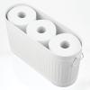 imagemDesign Large Steel Free Standing Toilet Paper Organizer 6Roll Tissue Storage Holder Container Bin for Bathroom Floor Fits Under Sink Vanity Shelf In Cabinet or Corner Oscar Collection  BlackWhite