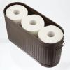 imagemDesign Large Steel Free Standing Toilet Paper Organizer 6Roll Tissue Storage Holder Container Bin for Bathroom Floor Fits Under Sink Vanity Shelf In Cabinet or Corner Oscar Collection  BlackBronze