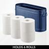 imagemDesign Large Steel Free Standing Toilet Paper Organizer 6Roll Tissue Storage Holder Container Bin for Bathroom Floor Fits Under Sink Vanity Shelf In Cabinet or Corner Oscar Collection  BlackNavy
