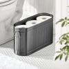 imagemDesign Large Steel Free Standing Toilet Paper Organizer 6Roll Tissue Storage Holder Container Bin for Bathroom Floor Fits Under Sink Vanity Shelf In Cabinet or Corner Oscar Collection  BlackGraphite