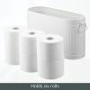 imagemDesign Large Steel Free Standing Toilet Paper Organizer 6Roll Tissue Storage Holder Container Bin for Bathroom Floor Fits Under Sink Vanity Shelf In Cabinet or Corner Oscar Collection  BlackWhite