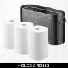 imagemDesign Large Steel Free Standing Toilet Paper Organizer 6Roll Tissue Storage Holder Container Bin for Bathroom Floor Fits Under Sink Vanity Shelf In Cabinet or Corner Oscar Collection  BlackGraphite
