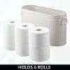 imagemDesign Large Steel Free Standing Toilet Paper Organizer 6Roll Tissue Storage Holder Container Bin for Bathroom Floor Fits Under Sink Vanity Shelf In Cabinet or Corner Oscar Collection  BlackStone