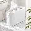imagemDesign Large Steel Free Standing Toilet Paper Organizer 6Roll Tissue Storage Holder Container Bin for Bathroom Floor Fits Under Sink Vanity Shelf In Cabinet or Corner Oscar Collection  BlackWhite