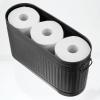 imagemDesign Large Steel Free Standing Toilet Paper Organizer 6Roll Tissue Storage Holder Container Bin for Bathroom Floor Fits Under Sink Vanity Shelf In Cabinet or Corner Oscar Collection  BlackBlack