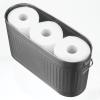 imagemDesign Large Steel Free Standing Toilet Paper Organizer 6Roll Tissue Storage Holder Container Bin for Bathroom Floor Fits Under Sink Vanity Shelf In Cabinet or Corner Oscar Collection  BlackGraphite