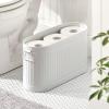 imagemDesign Large Steel Free Standing Toilet Paper Organizer 6Roll Tissue Storage Holder Container Bin for Bathroom Floor Fits Under Sink Vanity Shelf In Cabinet or Corner Oscar Collection  BlackStone