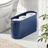 imagemDesign Large Steel Free Standing Toilet Paper Organizer 6Roll Tissue Storage Holder Container Bin for Bathroom Floor Fits Under Sink Vanity Shelf In Cabinet or Corner Oscar Collection  BlackNavy