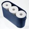 imagemDesign Large Steel Free Standing Toilet Paper Organizer 6Roll Tissue Storage Holder Container Bin for Bathroom Floor Fits Under Sink Vanity Shelf In Cabinet or Corner Oscar Collection  BlackNavy