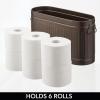 imagemDesign Large Steel Free Standing Toilet Paper Organizer 6Roll Tissue Storage Holder Container Bin for Bathroom Floor Fits Under Sink Vanity Shelf In Cabinet or Corner Oscar Collection  BlackBronze