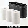 imagemDesign Large Steel Free Standing Toilet Paper Organizer 6Roll Tissue Storage Holder Container Bin for Bathroom Floor Fits Under Sink Vanity Shelf In Cabinet or Corner Oscar Collection  BlackBlack