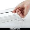 imagemDesign Plastic Toothbrush Holder Storage Organizer Bin for Bathroom Vanity Cabinet Closet Drawer  Holds Electric Toothbrush Toothpaste Dental Floss Teeth Whitening Strips  Hinged Lid  Clear