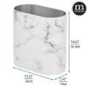 imagemDesign Slim PillShaped Metal 198 Gallon7 Liter Recycle Trash Can Wastebasket Garbage Container Bin for Bathrooms Kitchen Bedroom Office  Durable Stainless Steel Mirri Collection BlackWhite Marble