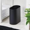 imagemDesign Slim PillShaped Metal 198 Gallon7 Liter Recycle Trash Can Wastebasket Garbage Container Bin for Bathrooms Kitchen Bedroom Office  Durable Stainless Steel Mirri Collection BlackBlack