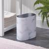 imagemDesign Slim PillShaped Metal 198 Gallon7 Liter Recycle Trash Can Wastebasket Garbage Container Bin for Bathrooms Kitchen Bedroom Office  Durable Stainless Steel Mirri Collection BlackWhite Marble