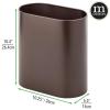 imagemDesign Slim PillShaped Metal 198 Gallon7 Liter Recycle Trash Can Wastebasket Garbage Container Bin for Bathrooms Kitchen Bedroom Office  Durable Stainless Steel Mirri Collection BlackBronze