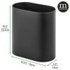 imagemDesign Slim PillShaped Metal 198 Gallon7 Liter Recycle Trash Can Wastebasket Garbage Container Bin for Bathrooms Kitchen Bedroom Office  Durable Stainless Steel Mirri Collection BlackBlack