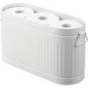 imagemDesign Large Steel Free Standing Toilet Paper Organizer 6Roll Tissue Storage Holder Container Bin for Bathroom Floor Fits Under Sink Vanity Shelf In Cabinet or Corner Oscar Collection  BlackWhite