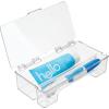 imagemDesign Plastic Toothbrush Holder Storage Organizer Bin for Bathroom Vanity Cabinet Closet Drawer Holds Electric Toothbrush Toothpaste Dental Floss Teeth Whitening Strips Hinged Lid Clear
