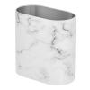 imagemDesign Slim PillShaped Metal 198 Gallon7 Liter Recycle Trash Can Wastebasket Garbage Container Bin for Bathrooms Kitchen Bedroom Office  Durable Stainless Steel Mirri Collection BlackWhite Marble