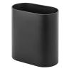 imagemDesign Slim PillShaped Metal 198 Gallon7 Liter Recycle Trash Can Wastebasket Garbage Container Bin for Bathrooms Kitchen Bedroom Office  Durable Stainless Steel Mirri Collection BlackBlack