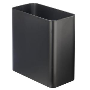 imagemDesign Decorative Trash Can 12quot x 625quot x 13quot Black Steel 10 Liter26 Gallon CapacityBlack