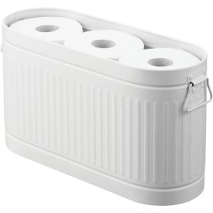 imagemDesign Large Steel Free Standing Toilet Paper Organizer 6Roll Tissue Storage Holder Container Bin for Bathroom Floor Fits Under Sink Vanity Shelf In Cabinet or Corner Oscar Collection  BlackWhite