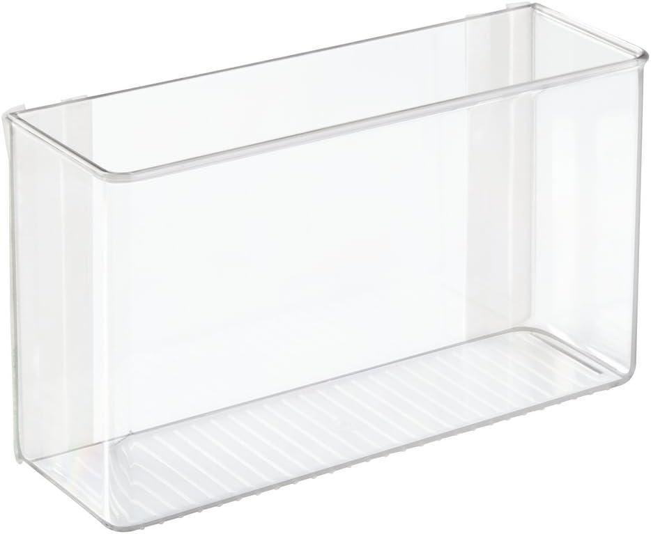 imagemDesign Plastic Adhesive Mount Storage Organizer Container for Kitchen or Pantry Wall Organization  Space Saving Holder for Sandwich Bags Foil  11quot Wide  Ligne Collection  2 Pack  Clear11 x 35 x 65 Pack of 1