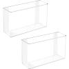 imagemDesign Plastic Adhesive Mount Storage Organizer Container for Kitchen or Pantry Wall Organization  Space Saving Holder for Sandwich Bags Foil  11quot Wide  Ligne Collection  2 Pack  Clear11 x 35 x 65 Pack of 2