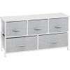 imagemDesign Chest of Drawers  Wide Set of Drawers with Wooden Top Shelf  Clothing Storage Tower for Socks Underwear Accessories  PinkRose GoldGray