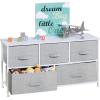 imagemDesign Chest of Drawers  Wide Set of Drawers with Wooden Top Shelf  Clothing Storage Tower for Socks Underwear Accessories  PinkRose GoldGray