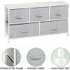 imagemDesign Chest of Drawers  Wide Set of Drawers with Wooden Top Shelf  Clothing Storage Tower for Socks Underwear Accessories  PinkRose GoldGray