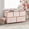 imagemDesign Chest of Drawers  Wide Set of Drawers with Wooden Top Shelf  Clothing Storage Tower for Socks Underwear Accessories  PinkRose GoldLight PinkRose Gold