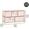 imagemDesign Chest of Drawers  Wide Set of Drawers with Wooden Top Shelf  Clothing Storage Tower for Socks Underwear Accessories  PinkRose GoldLight PinkRose Gold