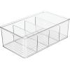 imagemDesign Plastic 4Section Office Storage Organizer Bin for Desk Cabinet Drawer or Closet  Desk Organizer or Drawer Organizer for Pens Pencils or Sticky Notes  Ligne Collection  Clear