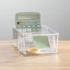 imagemDesign Plastic 4Section Office Storage Organizer Bin for Desk Cabinet Drawer or Closet  Desk Organizer or Drawer Organizer for Pens Pencils or Sticky Notes  Ligne Collection  Clear