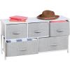 imagemDesign Chest of Drawers  Wide Set of Drawers with Wooden Top Shelf  Clothing Storage Tower for Socks Underwear Accessories  PinkRose GoldGray