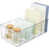imagemDesign Plastic 4Section Office Storage Organizer Bin for Desk Cabinet Drawer or Closet Desk Organizer or Drawer Organizer for Pens Pencils or Sticky Notes Ligne Collection Clear
