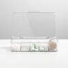 imagemDesign Plastic Divided First Aid Storage Box Kit with Hinge Lid for Bathroom Cabinet Closet  Organize Medicine Ointments Adhesive Bandages  5 Sections Ligne Collection 2 Pack  Clear