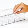 imagemDesign Plastic Divided First Aid Storage Box Kit with Hinge Lid for Bathroom Cabinet Closet  Organize Medicine Ointments Adhesive Bandages  5 Sections Ligne Collection 2 Pack  Clear