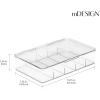 imagemDesign Plastic Divided First Aid Storage Box Kit with Hinge Lid for Bathroom Cabinet Closet  Organize Medicine Ointments Adhesive Bandages  5 Sections Ligne Collection 2 Pack  Clear