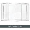 imagemDesign Plastic First Aid Kit Storage Box with Clear Top Lid for Bathroom Kitchen Cabinet Closet Drawer  Organizes Medicine Ointments Adhesive Bandages Dental 8 Divided Sections  Clear