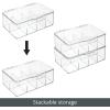 imagemDesign Plastic First Aid Kit Storage Box with Clear Top Lid for Bathroom Kitchen Cabinet Closet Drawer  Organizes Medicine Ointments Adhesive Bandages Dental 8 Divided Sections  Clear