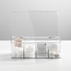 imagemDesign Plastic First Aid Kit Storage Box with Clear Top Lid for Bathroom Kitchen Cabinet Closet Drawer  Organizes Medicine Ointments Adhesive Bandages Dental 8 Divided Sections  Clear